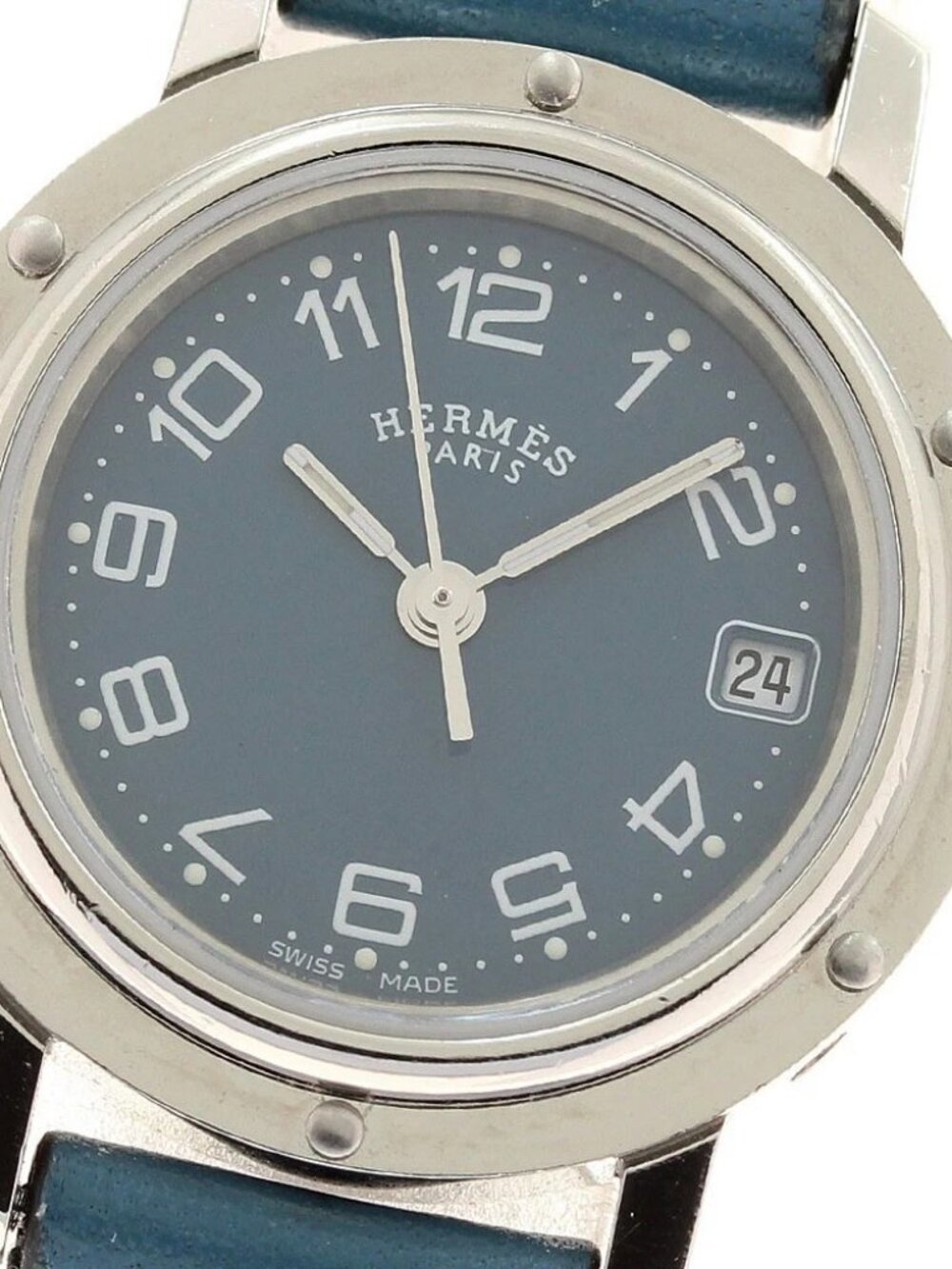 HERMES Clipper CL4.210 Date Blue Dial Quartz Ladies Watch